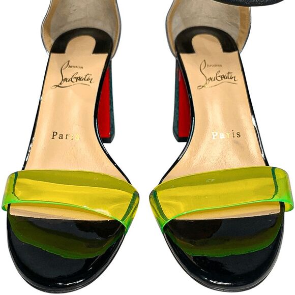 Christian Louboutin Tennis Elbow 85 PVC Ankle Strap Sandal Heels EU 36.5 US 6.5 - Picture 4 of 11
